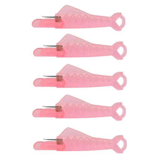 (5 PCS pink) Mini Needle Threader DIY Tool Home Hand Sewing Machine Device Thread Needle Cross Plastic Stitch Sewing Accessories