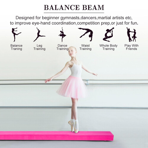 7FT 2.1M Folding Gymnastic Balance Beam Kids Training Beam 1