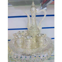 Silver Vintage Turkish Coffee Pot Set