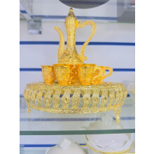 Gold Zinc Alloy Vintage Turkish Coffee Pot Set