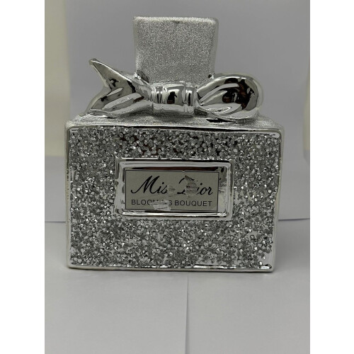 Silver Perfume Bottle Decorative Ceramic Vase with Crushed Diamond 2