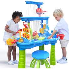 Toddler Water Table | Kids Sand Water Table | 3-Tier Outdoor Water Play Table Toys for Toddlers Kids | Water Sensory Tables Summer Beach