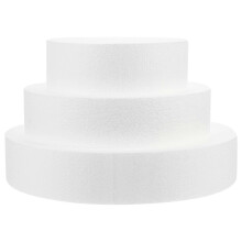 (As show, One size) 3 Pcs White Set Polystyrene Circle Cake Foam Rounds Round Cake Dummy Dummy Foam Round Cake Window Fondant Display