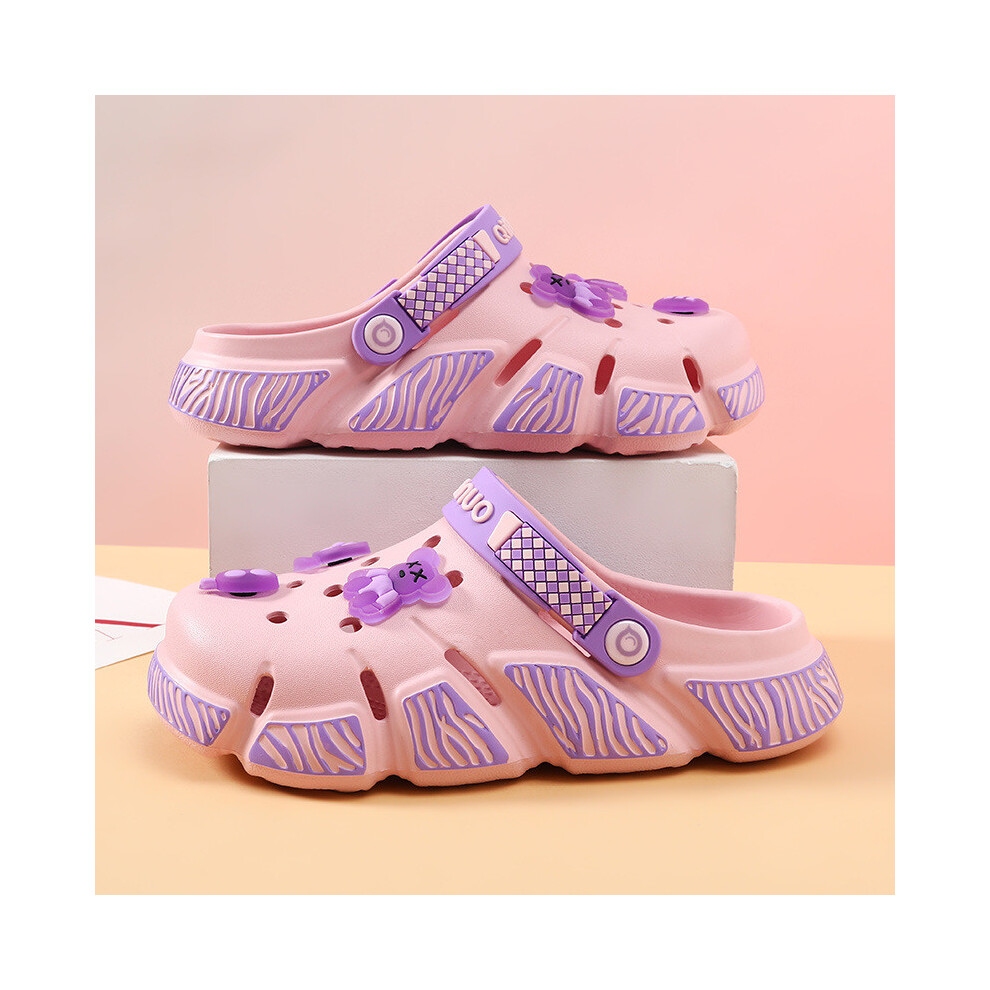(Pink,34/35)Chaussures légères et colorées Eva Hole pour filles été antidérapantes style dessin animé chaussures décontractées