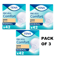TENA Proskin Comfort Normal -3 Packs of 42 - 126 Incontinence Pads