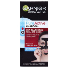 6 x Garnier Skin Active Pure Active Charcoal Anti-Blackhead Peel-Off Mask 50ml