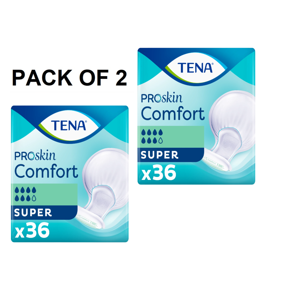 TENA Proskin Comfort Super - Case -2 Packs of 36 -72 Incontinence Pads