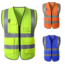 Unisex Reflective Safety Vest Multi-pocket Breathable