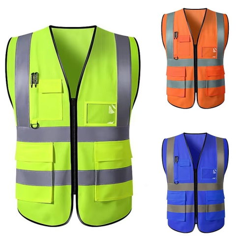 Unisex Reflective Safety Vest Multi-pocket Breathable 1