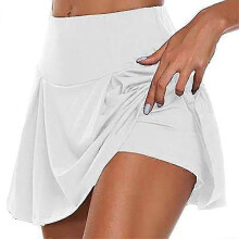 (3XL)Womens Athletic Skirt Shorts Yoga Running Fitness Training Gym Sport Tennis Skirts(white)