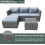 Patio Rattan Corner Sofa Reversible L-Shaped 4