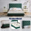 (King (150×200cm), Green) Bed Frame Upholstered Platform Bed with Adjustable Headboard & Lifting Storage 5