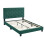 (Double (135×190cm), Green) Bed Frame Upholstered Platform Bed with Adjustable Headboard & Lifting Storage 3