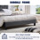 (King (150×200cm), Grey) Bed Frame Upholstered Platform Bed with Adjustable Headboard & Lifting Storage 3