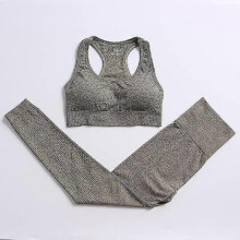 (M,Army Green 2pcs34)2 Piece Set Women Workout Clothing Gym Yoga Set Fitness Sportswear Crop Top Sports Bra Seamless Leggings Active Wear Outfit Suit