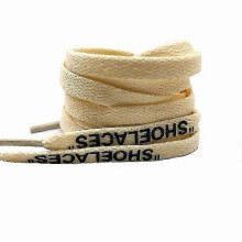 (140cm,Beige-Black Print)47"/55"/63" SHOELACES Off Printed Shoe Lace Orange Green Purple White Shoe Lace for The Ten White Shoes Flat Laces