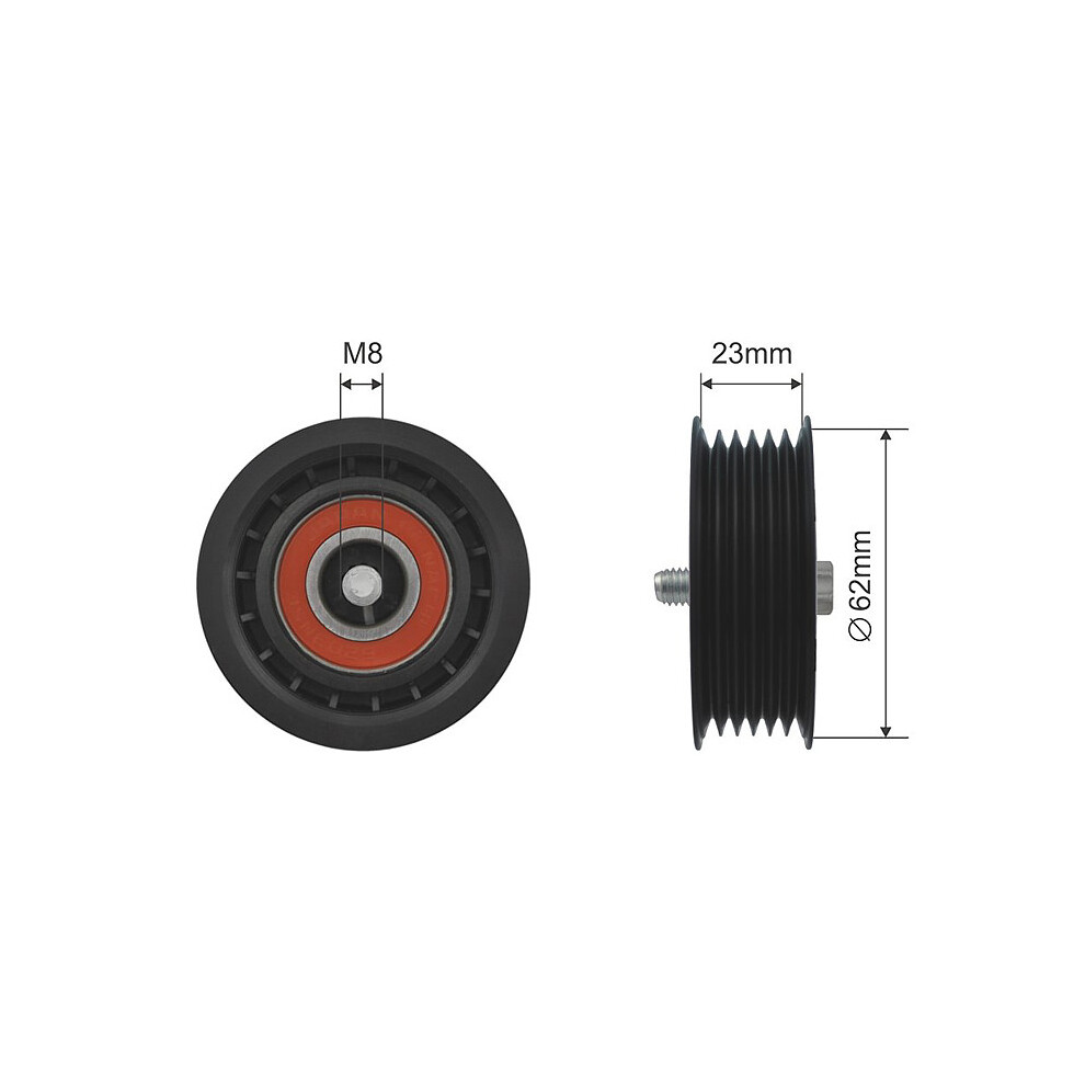 Nty Pulley Idler V-Belt For Alfa Romeo Giulietta Chrysler Delta 08