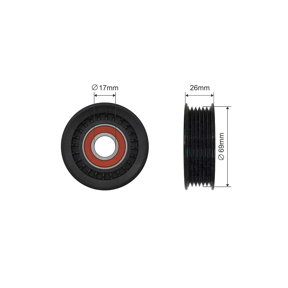 RNK-FR-044 NTY Deflection/Guide Pulley, V-belt for FORD,MAZDA - Image 12