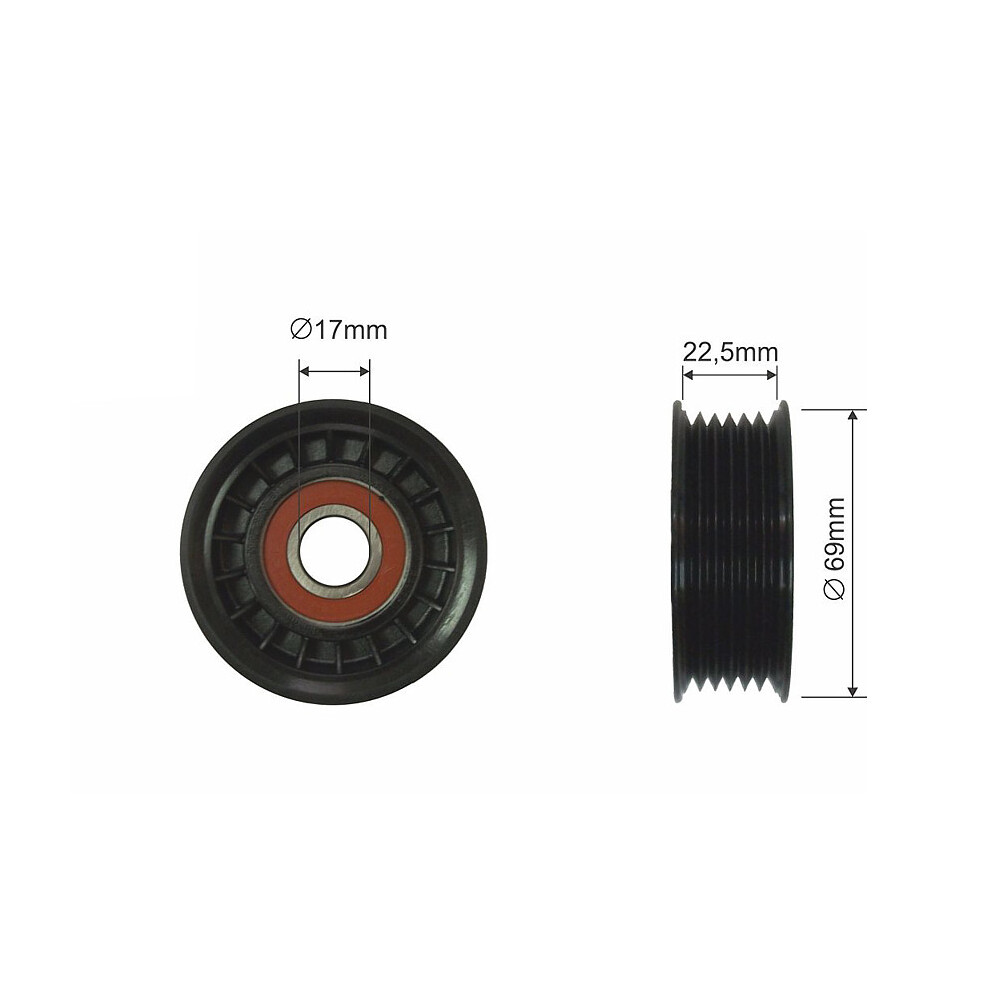 Nty Pulley Idler V-Belt For Mazda 3 03-13, 5 05-, 2 07-14