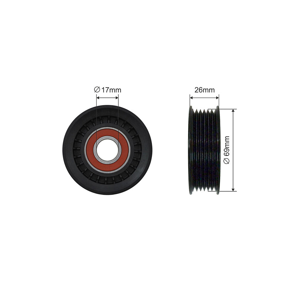Nty Pulley Idler V-Belt For Mazda 3 1.6 13-, Mazda 2 1.3-1.5 07-15