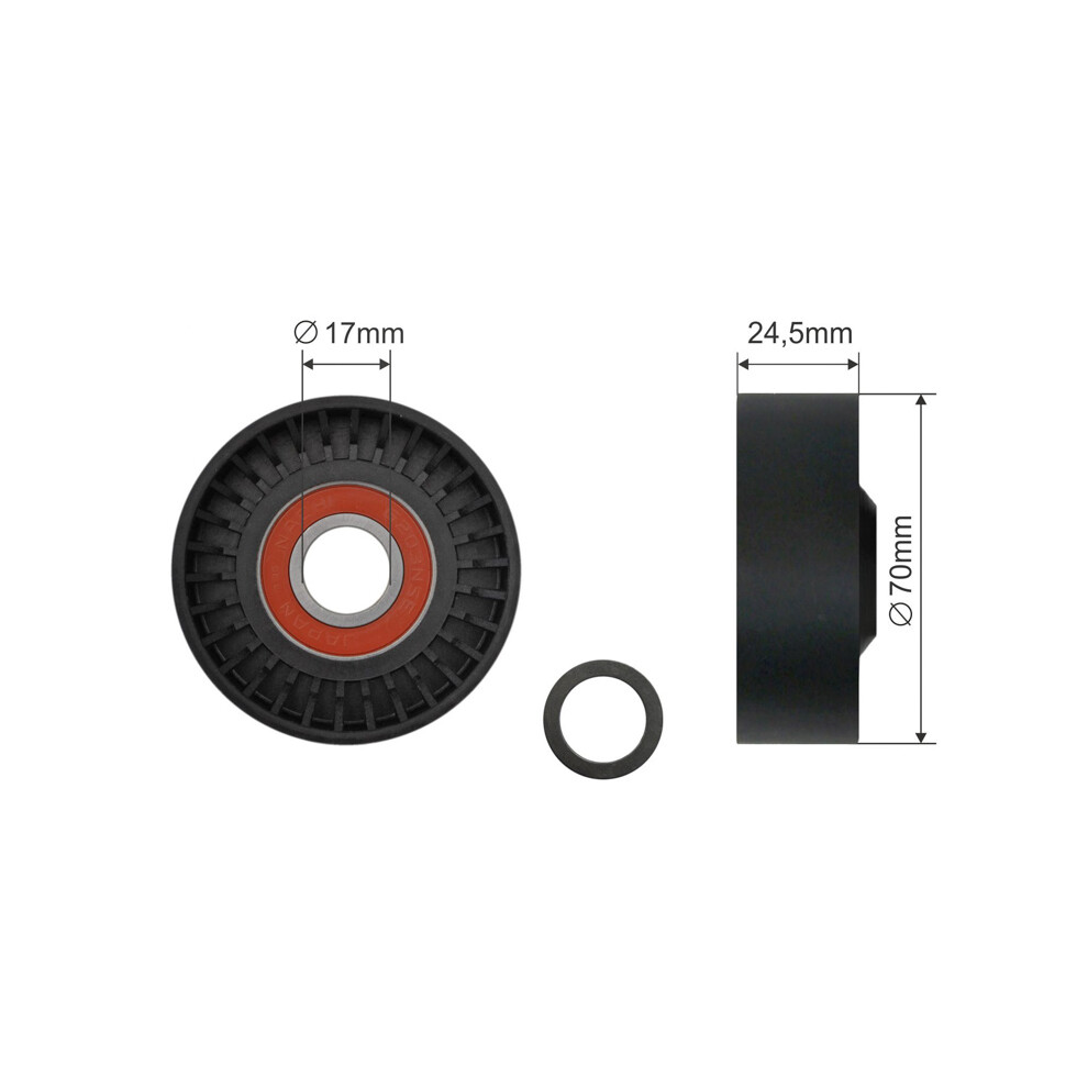 Pulley Idler V-Belt For Bmw 7 (E65 E66 E67) X5 (E53) 3.6-6.0 01- 5902048232601