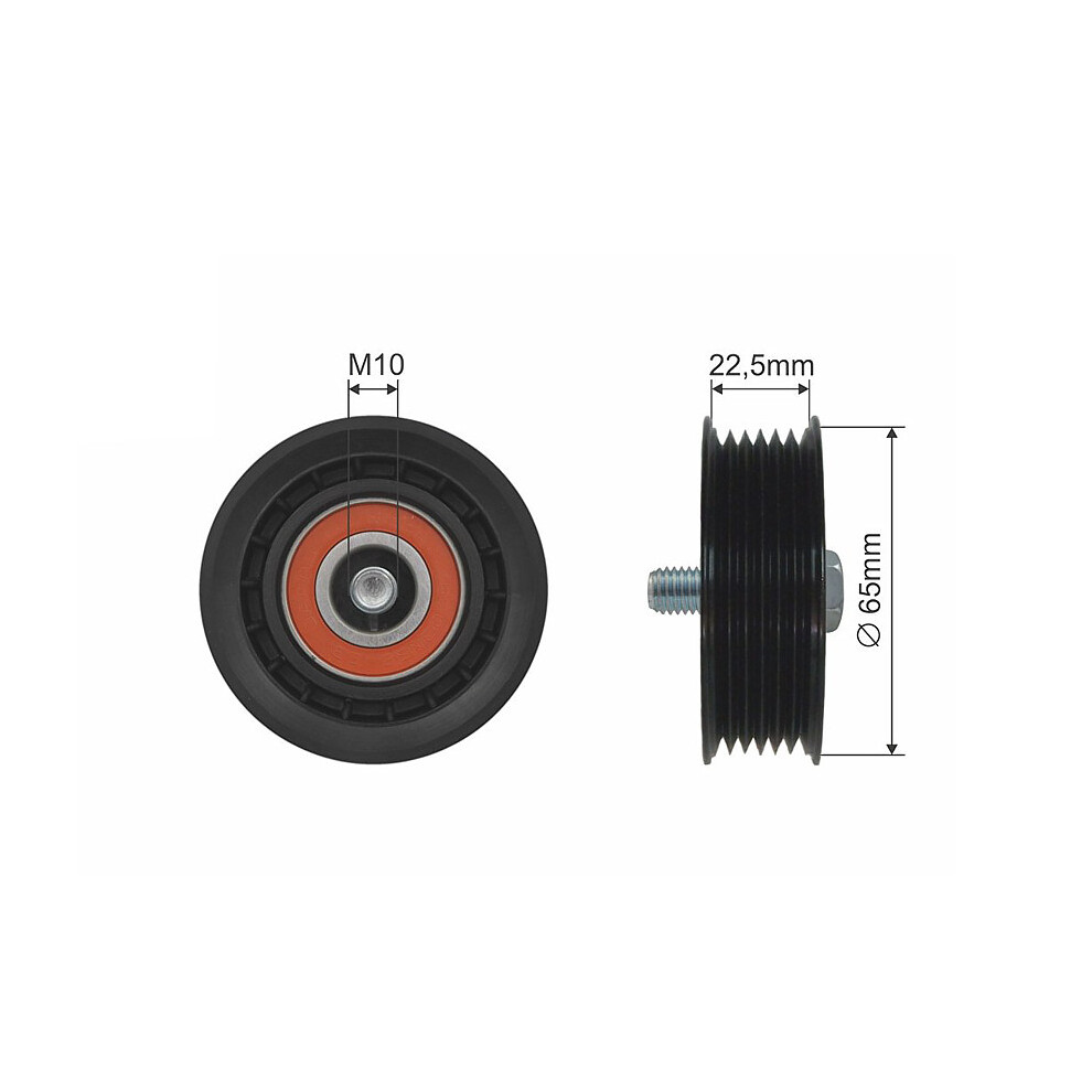 Nty Pulley Idler V-Belt For Fiat Croma Grande Punto Idea Sedici 04