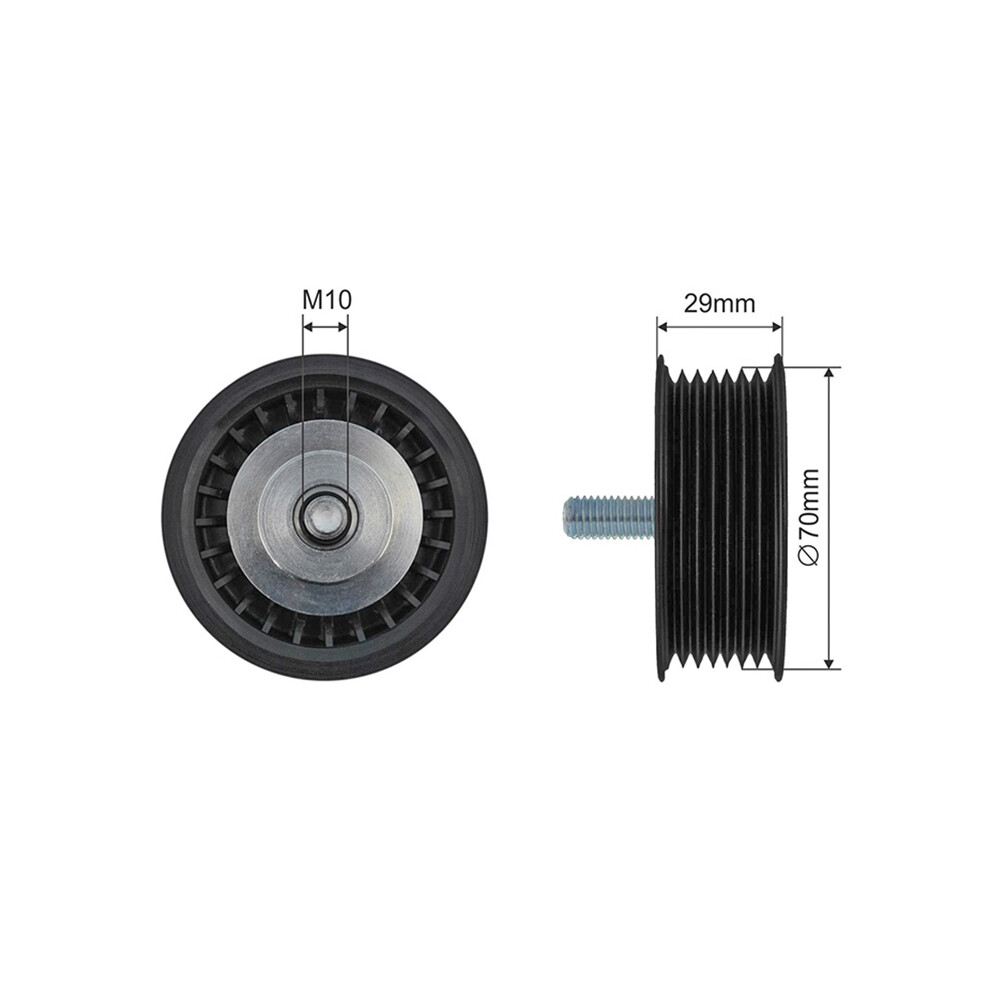 NTY Idler Guide Pulley V-Ribbed Belt RNK-PS-005 For Porsche 70 mm - Image 9