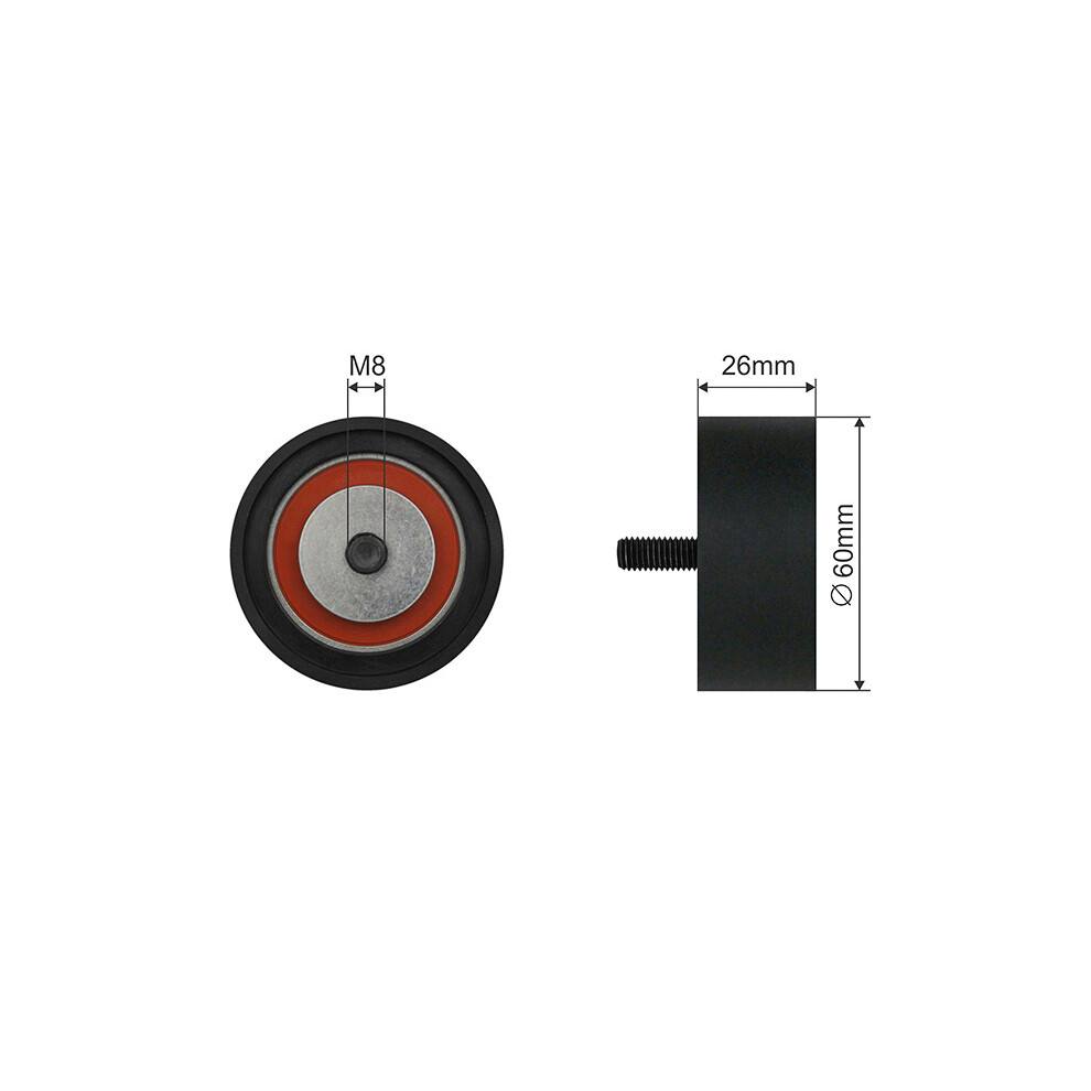 Pulley Idler V-Belt For Renault Master 98- Opel Movano 98- 5902048242600