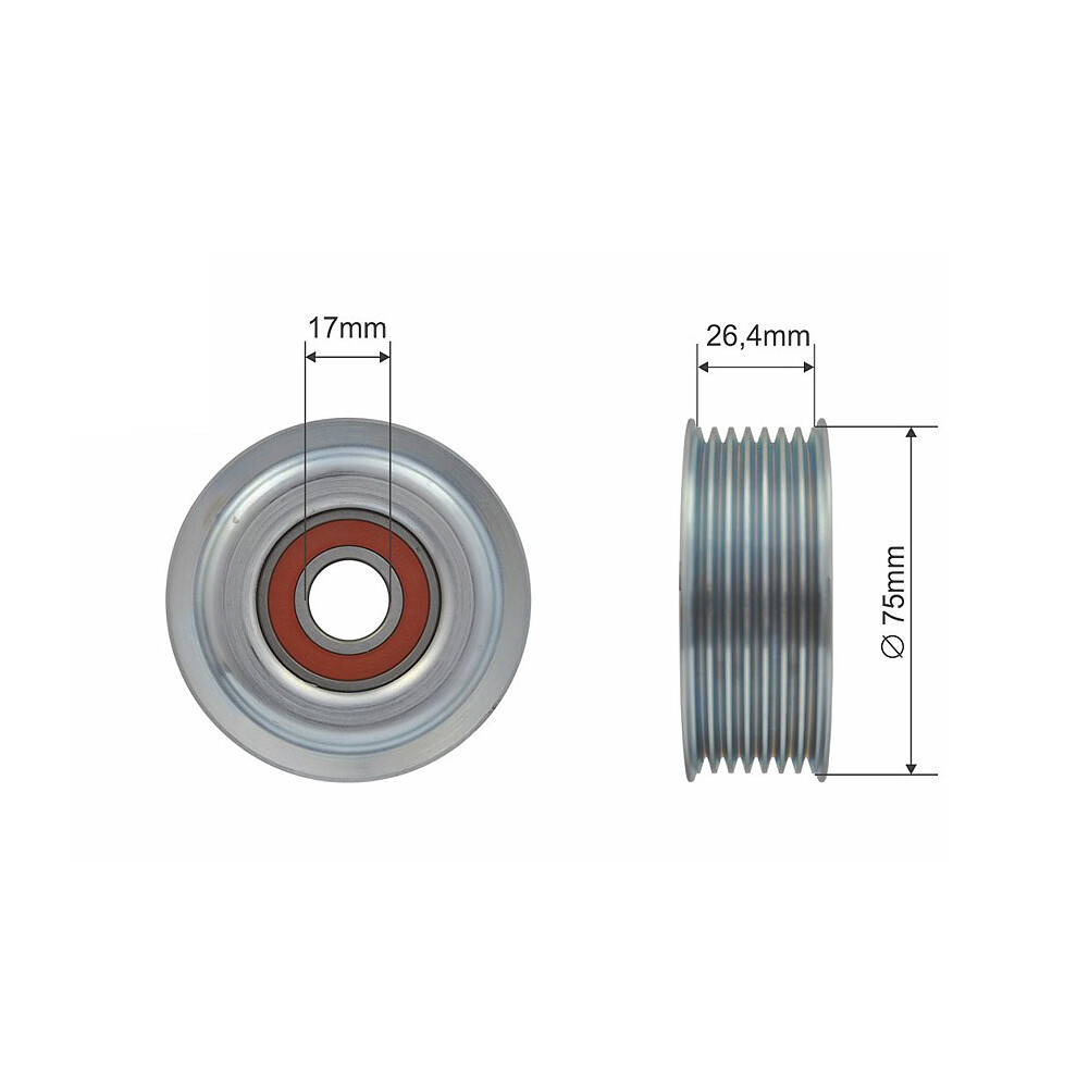 Deflection/Guide Roller, V-Belt Compatible With Lexus IS II, Toyota Auris - Image 8