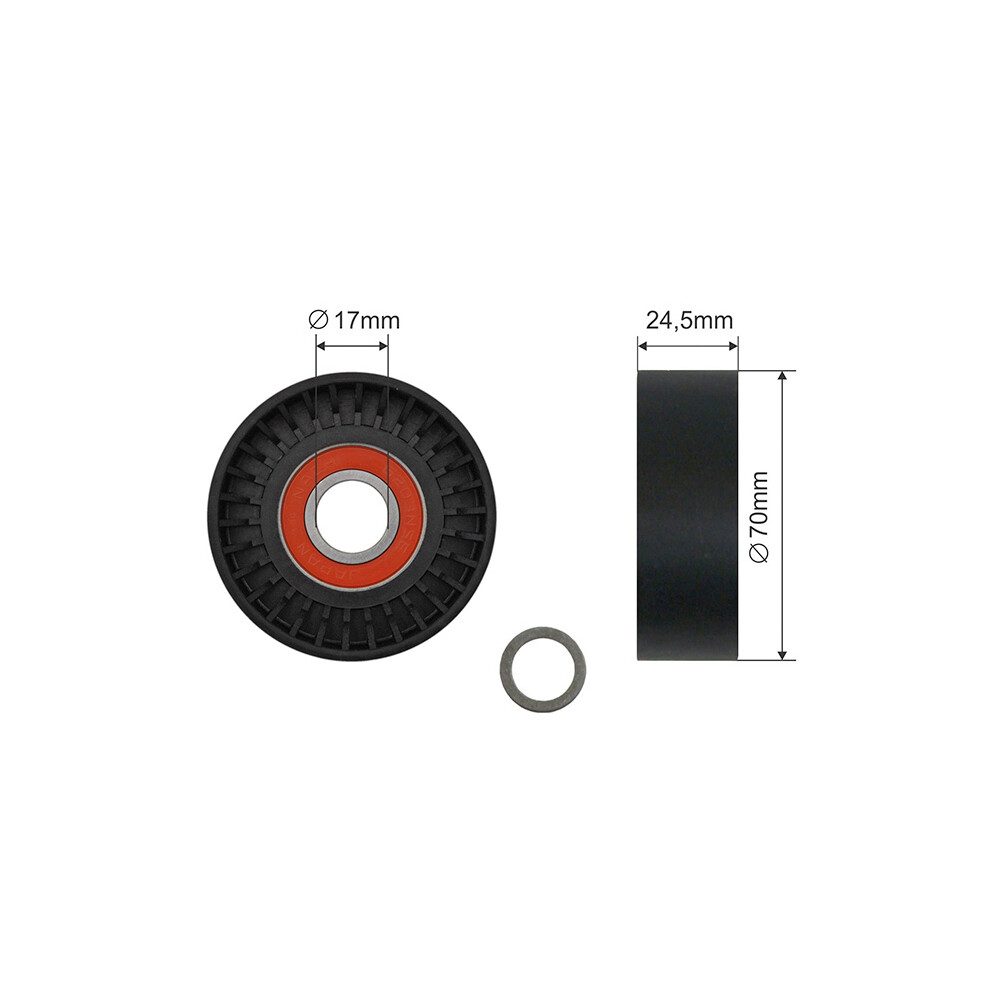 Nty Pulley Idler V-Belt For Volvo C70 I S40 I S60 I S70 S80 I 95