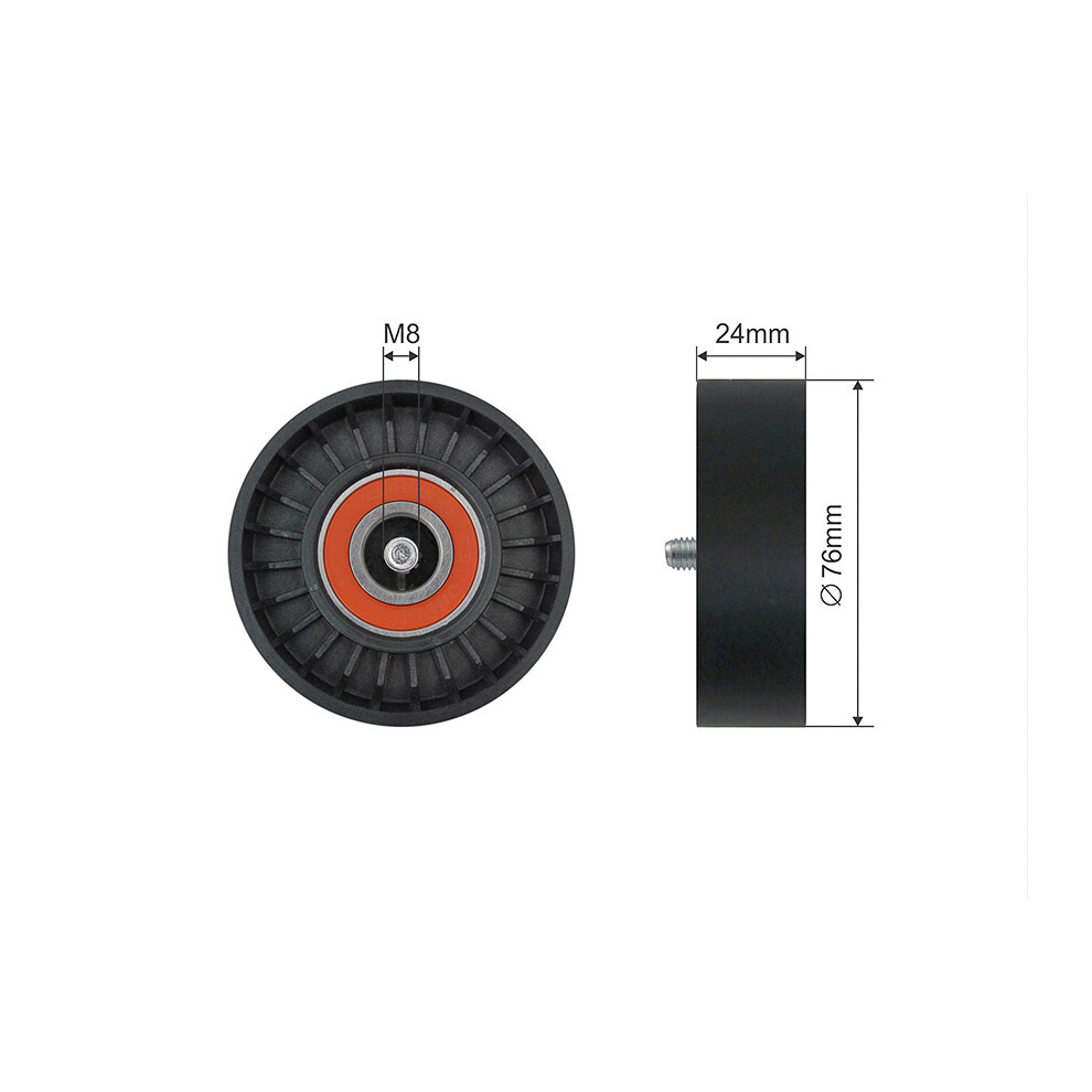 Pulley Idler V-Belt For Volvo S60 S80 V60 V70 Xc60 Xc70 Xc90 06- 5902048242792