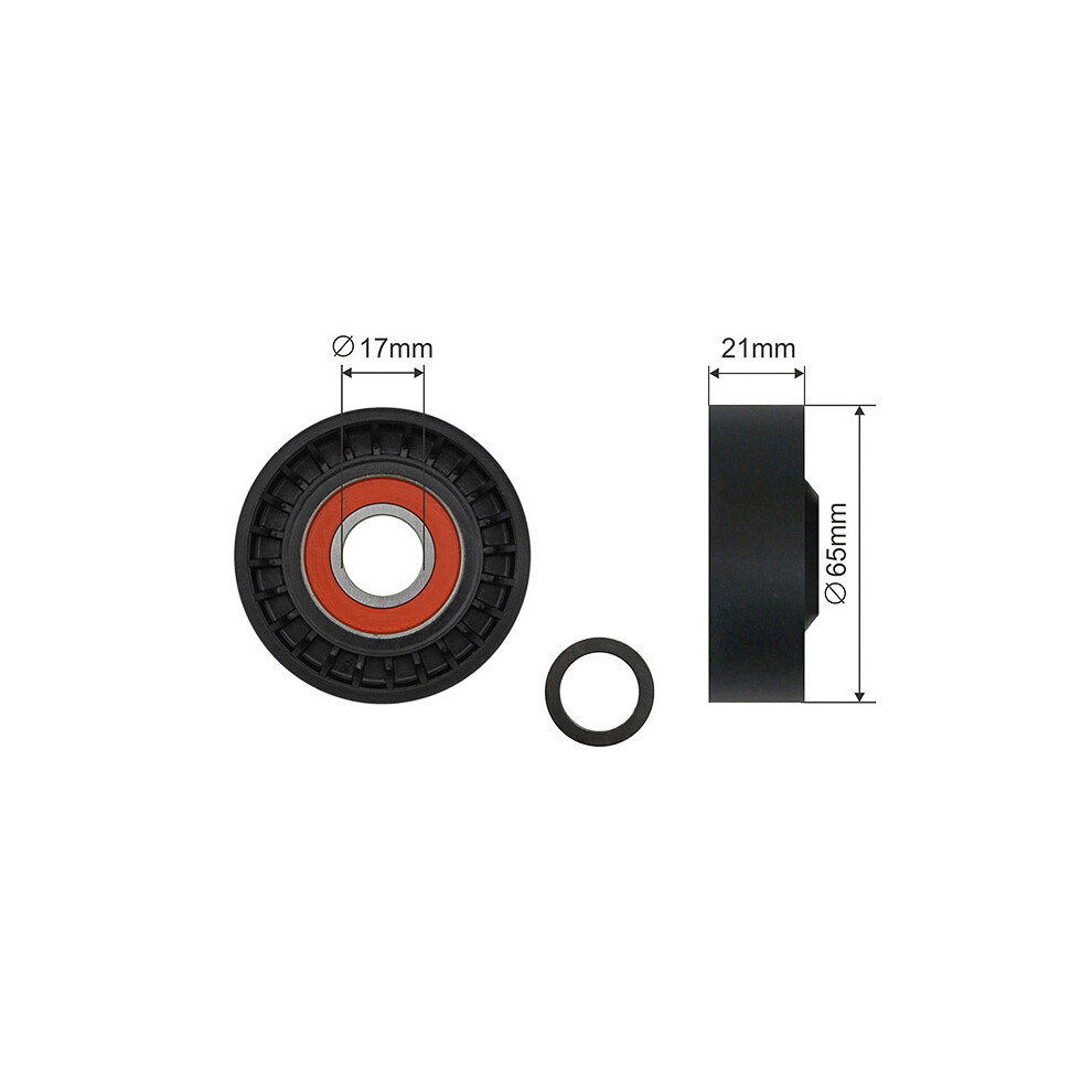 Nty Pulley Idler V-Belt For Volvo C30, S40, V50 2.0-2.5 04-13