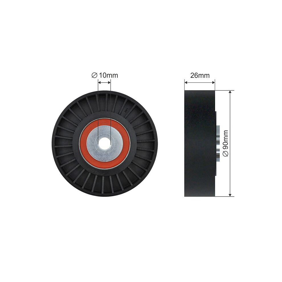 Nty Pulley Idler V-Belt For Vw Crafter 30-35 Crafter 30-50 2.5D 04 Size 30