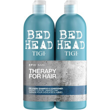 Bed Head by TIGI Recovery Shampoo and Conditioner Set Professional Moisturising Hair Repair Treatment Ideal For Dry And Damaged Hair 750 ml/Pack of 2