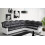 TEXAS CORNER SOFA BLACK AND WHITE FAUX LEATHER SUITE 2