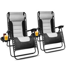 Alivio Set of 2 Extra Wide Zero Gravity Chair With Padded Cushion