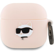 Karl Lagerfeld 3D Choupette Head Silicone Case for Airpods 4 Pink - KLA4RUNCHP
