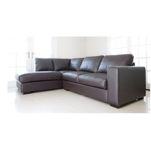 WESTPOINT VENICE BIG CORNER SOFA FAUX LEATHER BROWN LEFT HAND SIDE