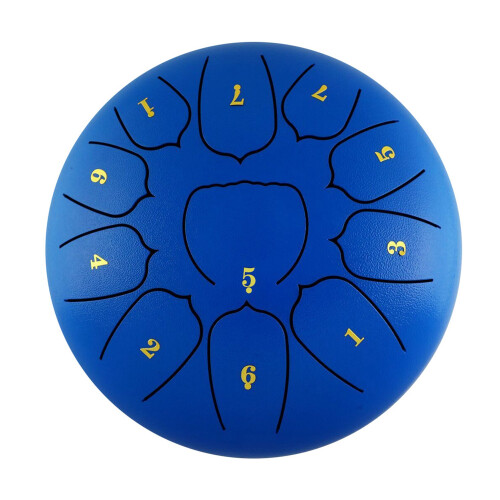 Tambor de língua de aço de 6 polegadas e 11 tons, baqueta de percussão, instrumento musical, acessórios para pandeiro - C