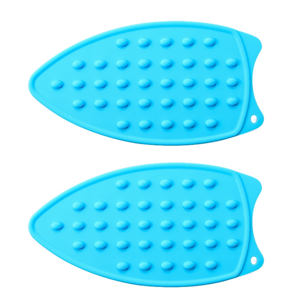 Mini support de repassage portable en silicone résistant à la chaleur, idéal pour les voyages et le matelassage, bleu