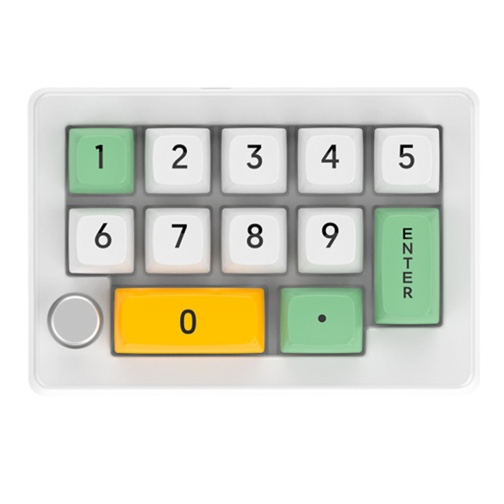 Clavier de jeu programmable à 13 touches, macro, entièrement remplaçable à chaud, interrupteur mécanique, éclairage RVB 7 couleurs - Blanc
