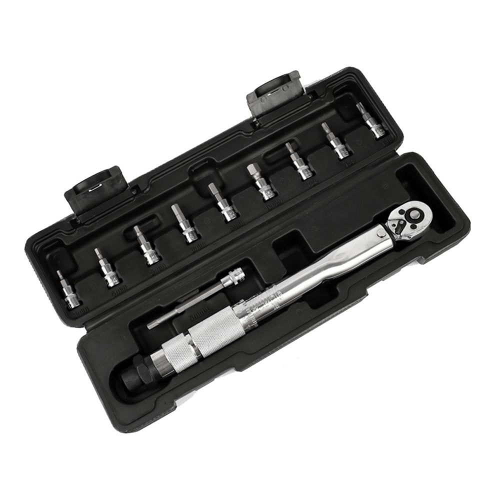 Jeu de 11 clés dynamométriques précises à cliquet 1/4 pouce, kit de réparation pour boîte à outils, 5-25 Nm, changement rapide pour voiture