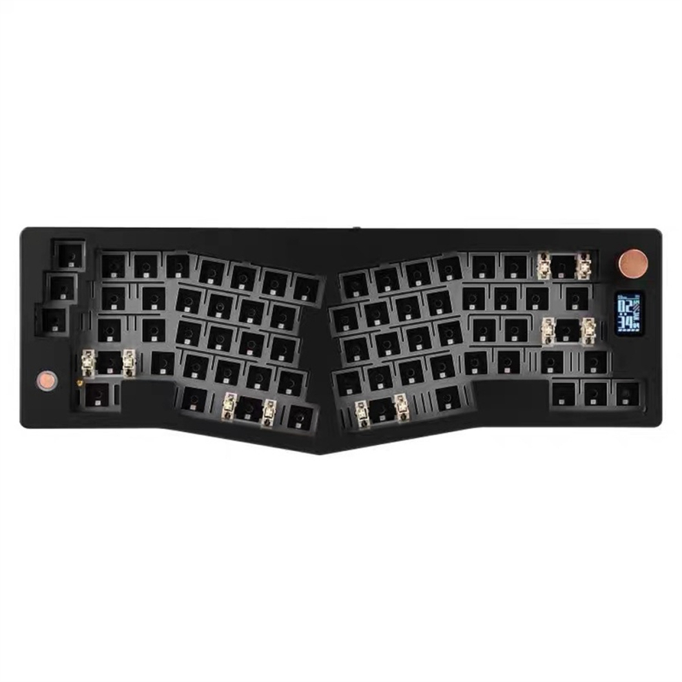 Clavier mécanique trimode ABM066, ergonomique, Bluetooth, kit de personnalisation multifonction, noir