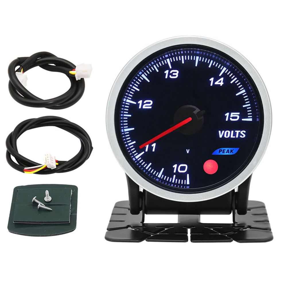 Voltmètre de voiture rétroéclairé 7 couleurs, jauge de suralimentation 52 mm, pression turbo, voltmètre 12 V