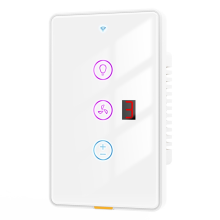 Tuya Smart WiFi Ventilator Lichtschakelaar Touch Wandpaneel Spraaktimer Bediening APP Afstandsbediening voor Thuisgebruik A
