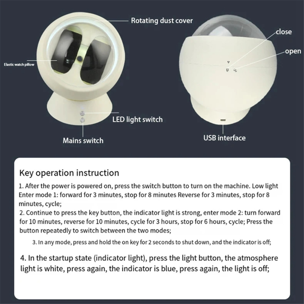 Caricatori Per Orologi Meccanici Automatici, Alimentazione Usb, Supporto Girevole, Elegante Espositore A Forma Di Shaker, Beige-image