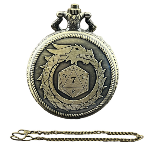 Pocket Watch and Mini Metal Multi-Sided Dice Set Board Game Cool Table Without Dial 1