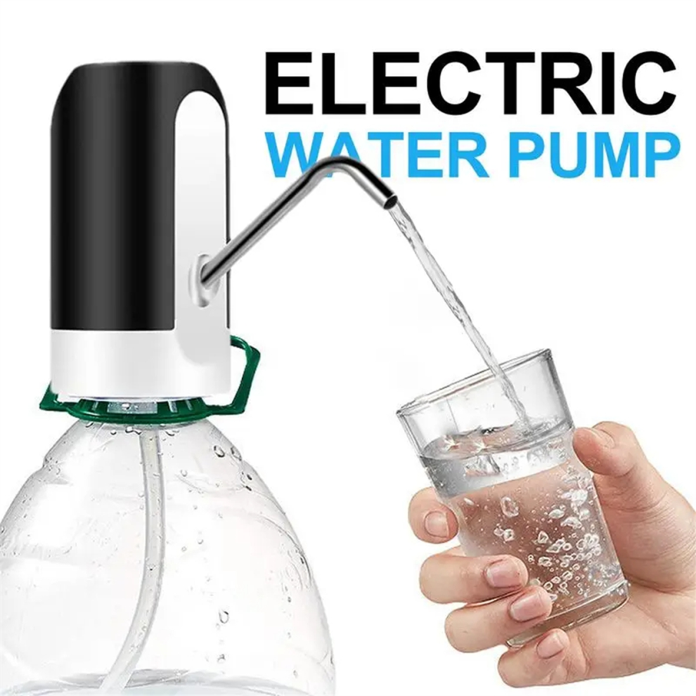 Bomba Para Botella De Agua Blanca/Negra Con Carga Usb Y Interruptor AutomáTico, Dispensador De Bebidas Con Un Solo Clic-image