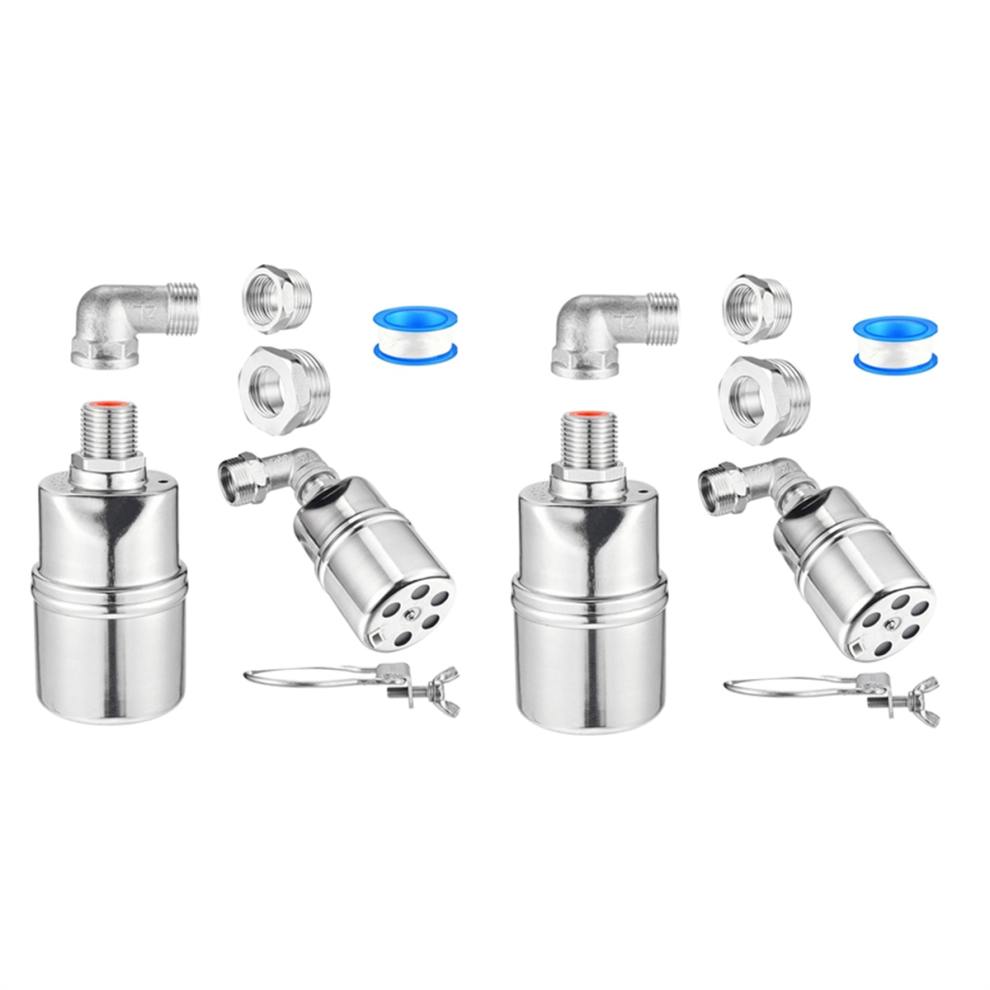 1/2Inch 3/4Inch 1Inch Automatic Float Valve, 304 Stainless Steel Fully Water Level Control 2 Set 4852715962359