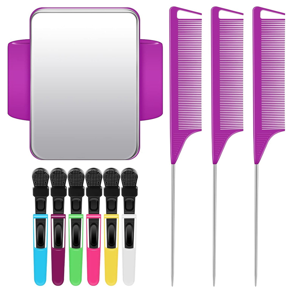 Torribaly Magnetic Wristband For Hair Stylist Pin Braiders With 3 Pcs Pintail Comb 6 Plastic Clip,